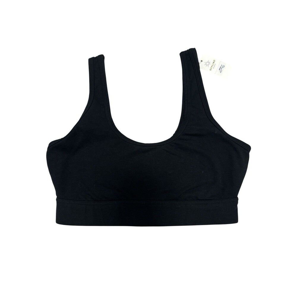 aerie Black Scoop Neck Sports Bra
